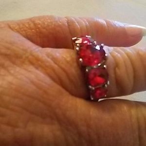 (NWT) womens fashion red gemstone ring sz 9